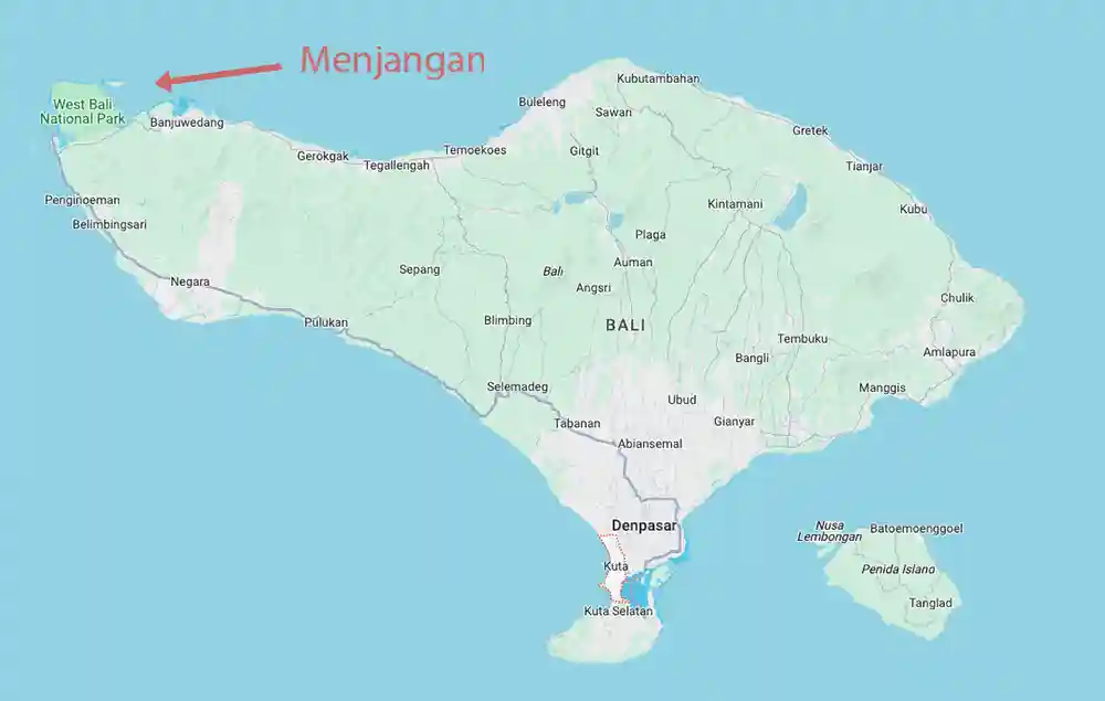 Menjangan on Bali Map Overview Kopie
