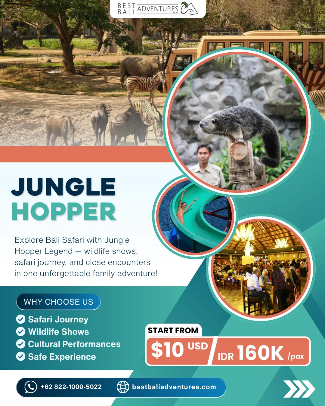 Bali Safari Park Jungle Hopper with Best Bali Adventures