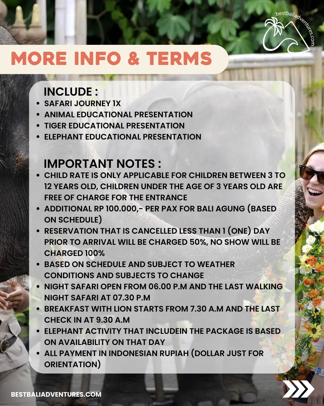 Bali Safari Park Jungle Hopper with Best Bali Adventures