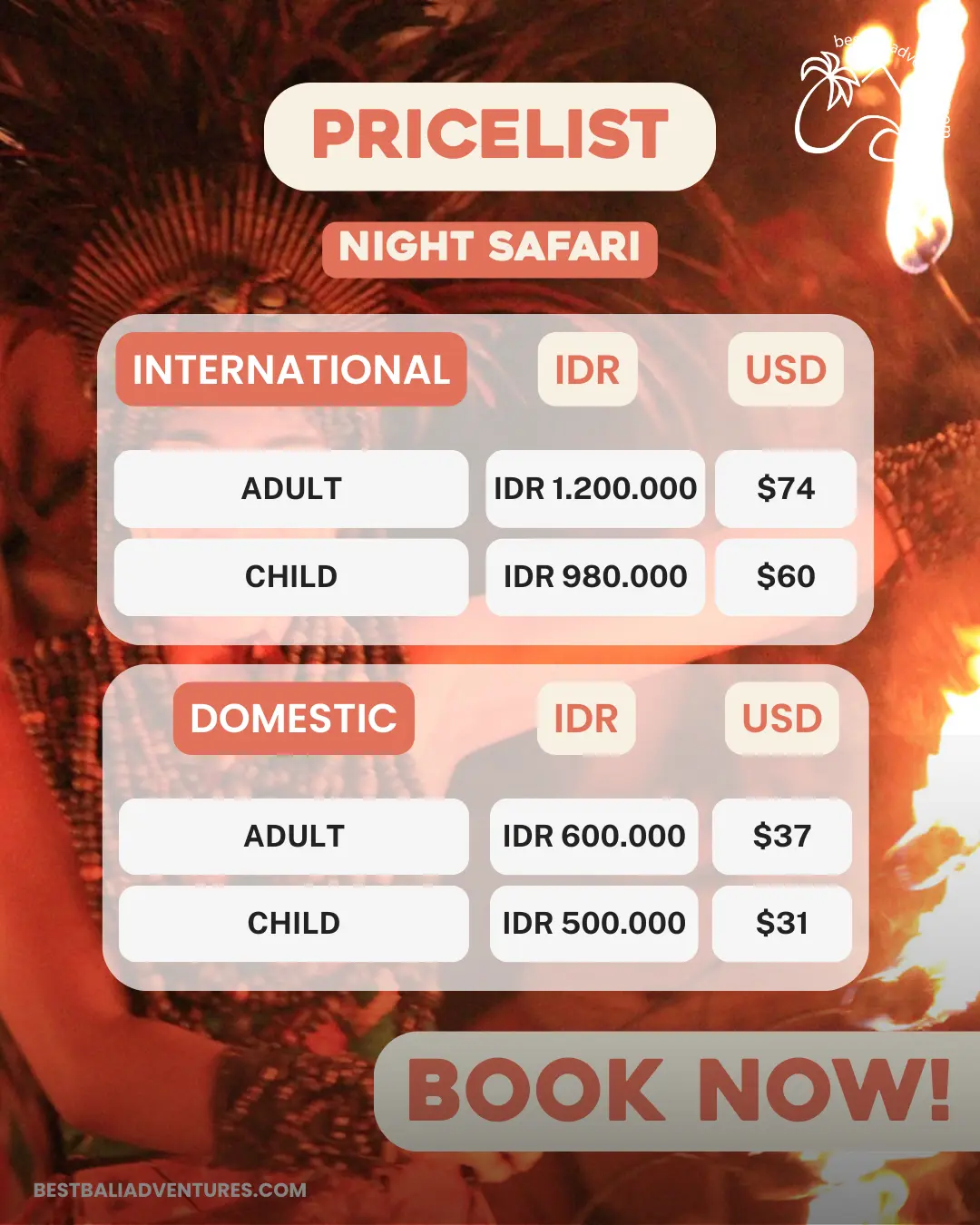 Bali Safari Park Night Safari with Best Bali Adventures