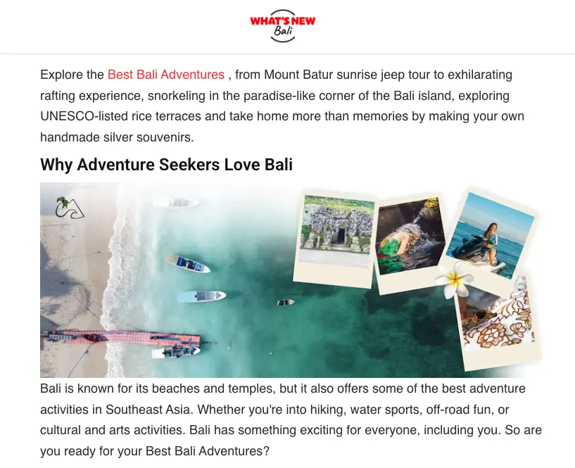 Best Bali Adventures featured in Whats New In Indonesia Image