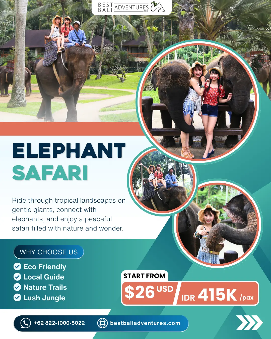 Mason Adventures Elephant Safari by Best Bali Adventures