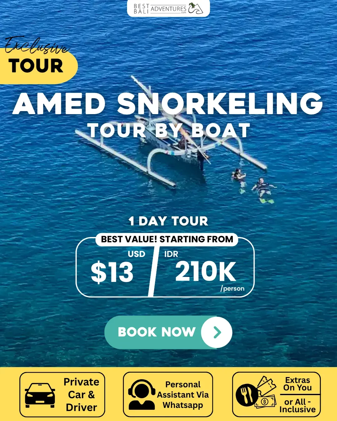 AMED SNORKELING TOUR BY BOAT