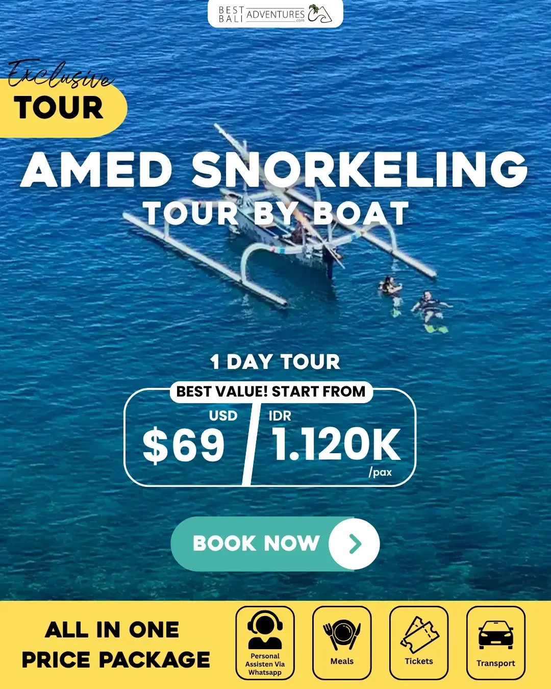 Amed Snorkeling Tour by Boat