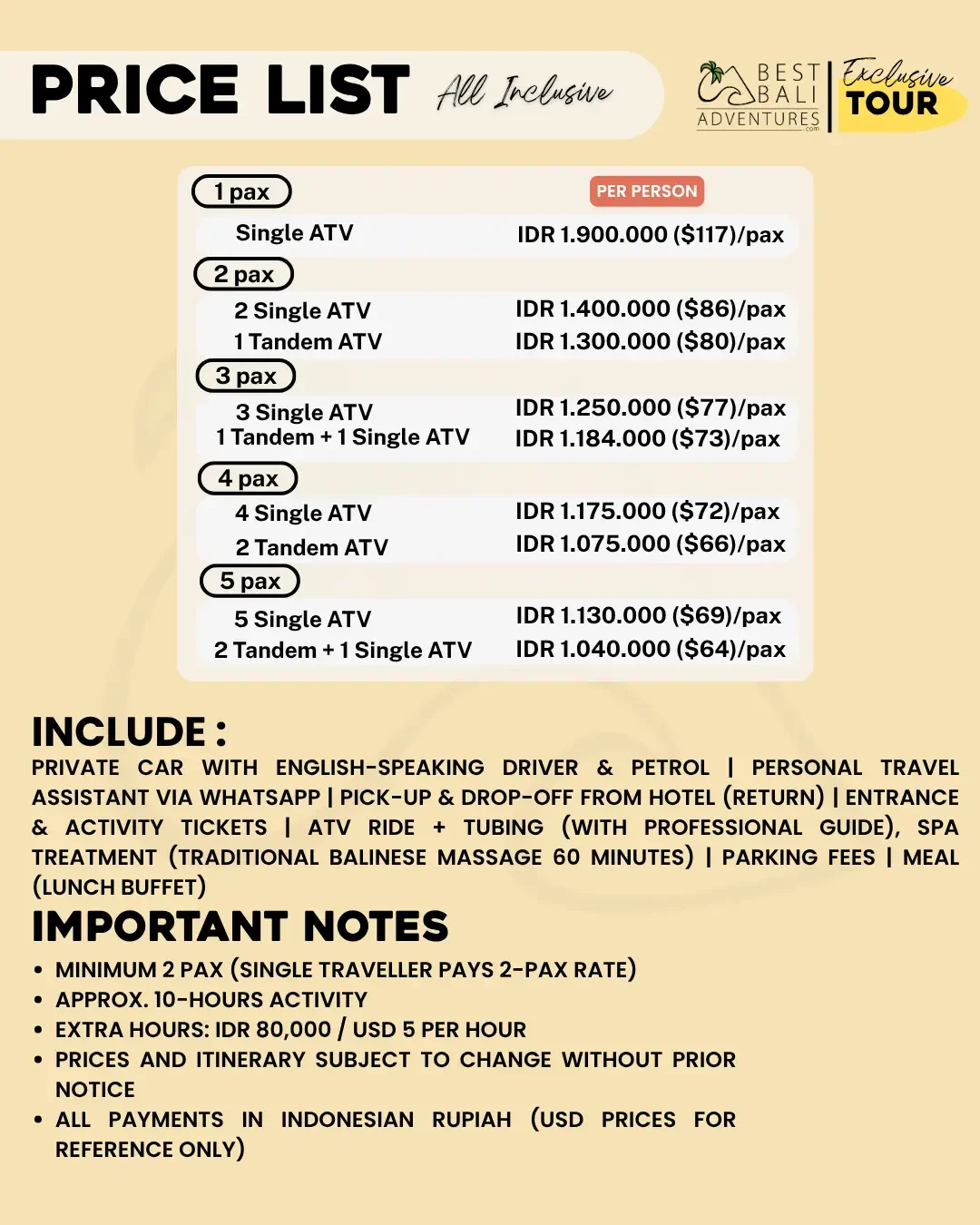 BALI ATV AND TUBING TOUR