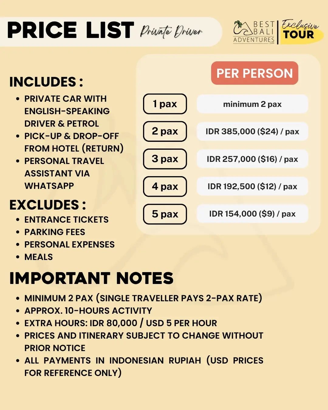 BALI SILVER CLASS AND SPA TOUR