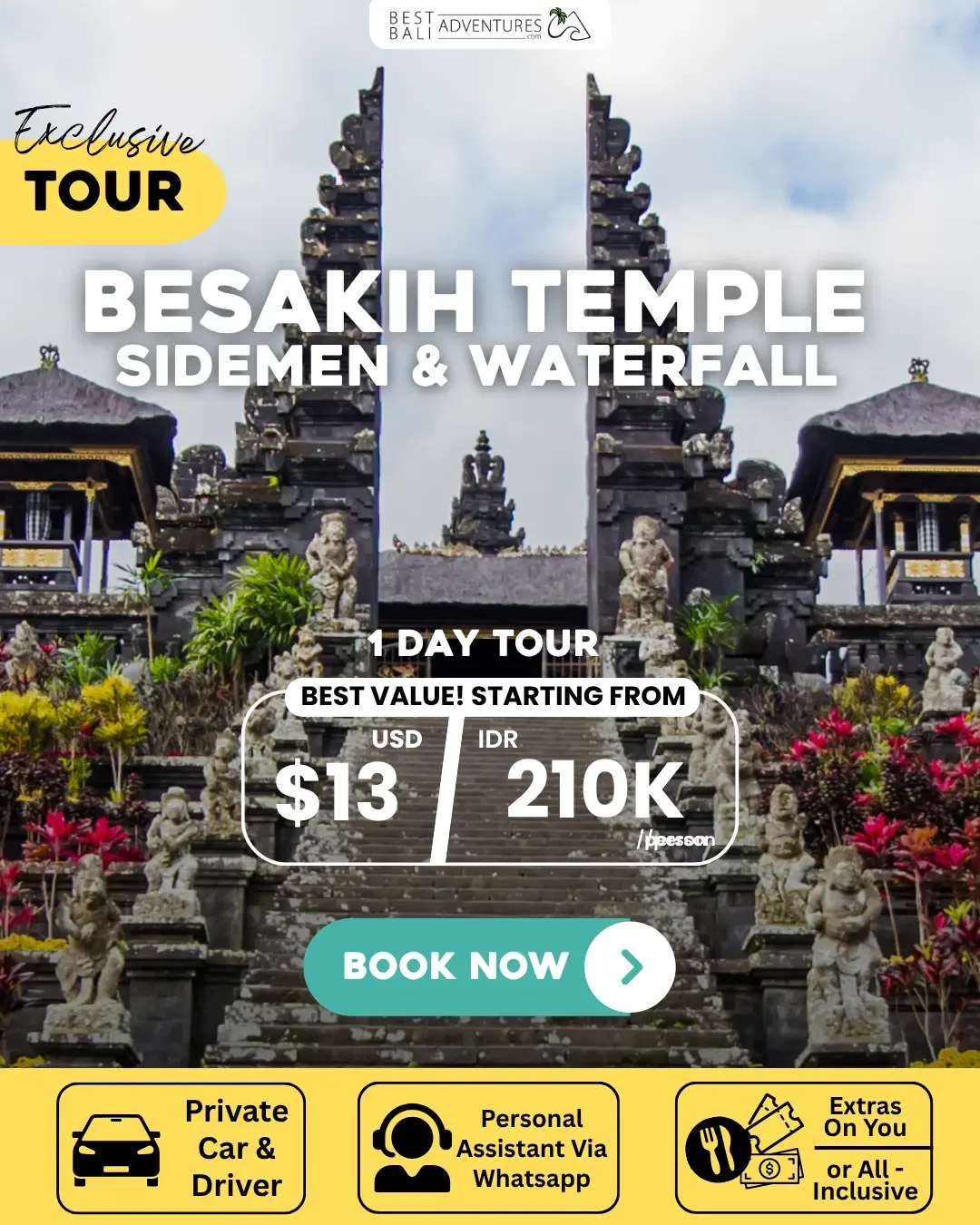 BESAKIH TEMPLE SIDEMEN AND WATERFALL TOUR