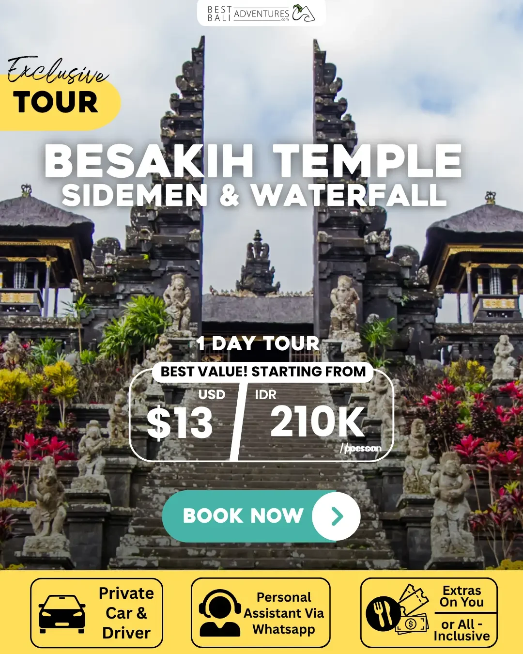 BESAKIH TEMPLE SIDEMEN AND WATERFALL TOUR
