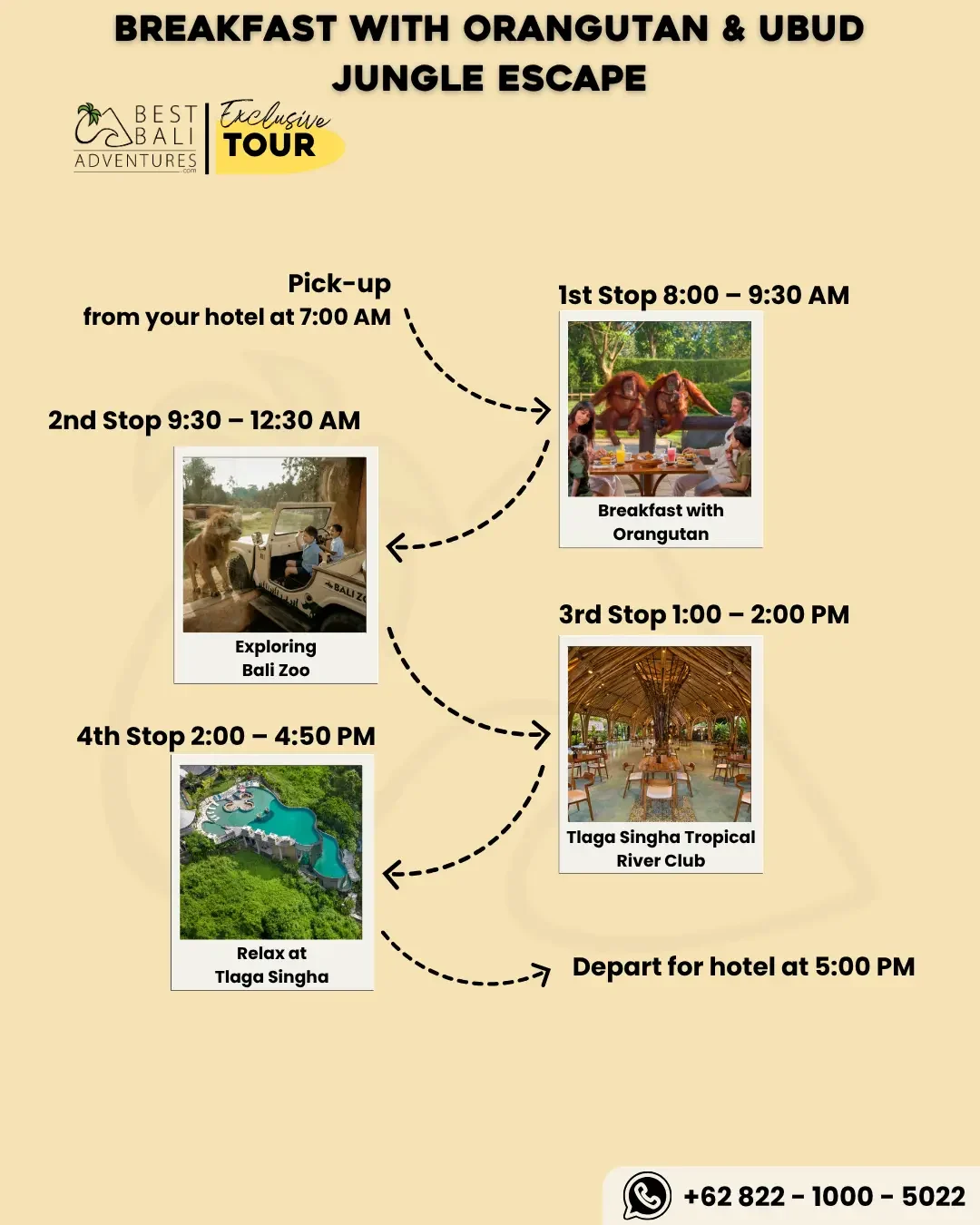 BREAKFAST WITH ORANGUTAN AND UBUD JUNGLE ESCAPE TOUR