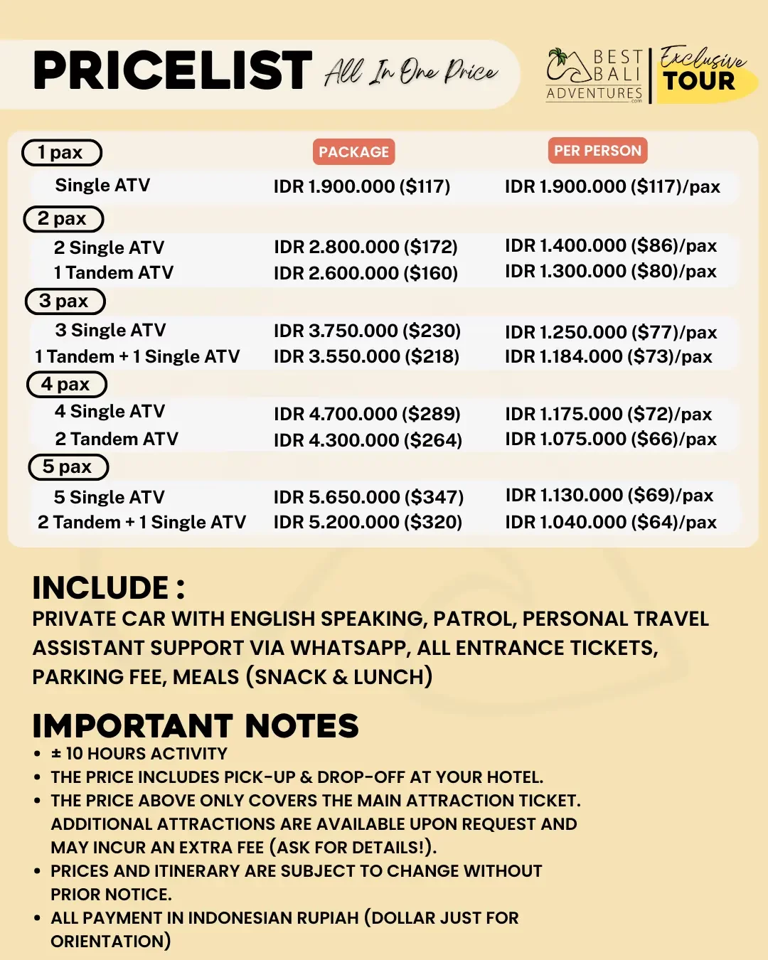 Bali ATV and Tubing Tour