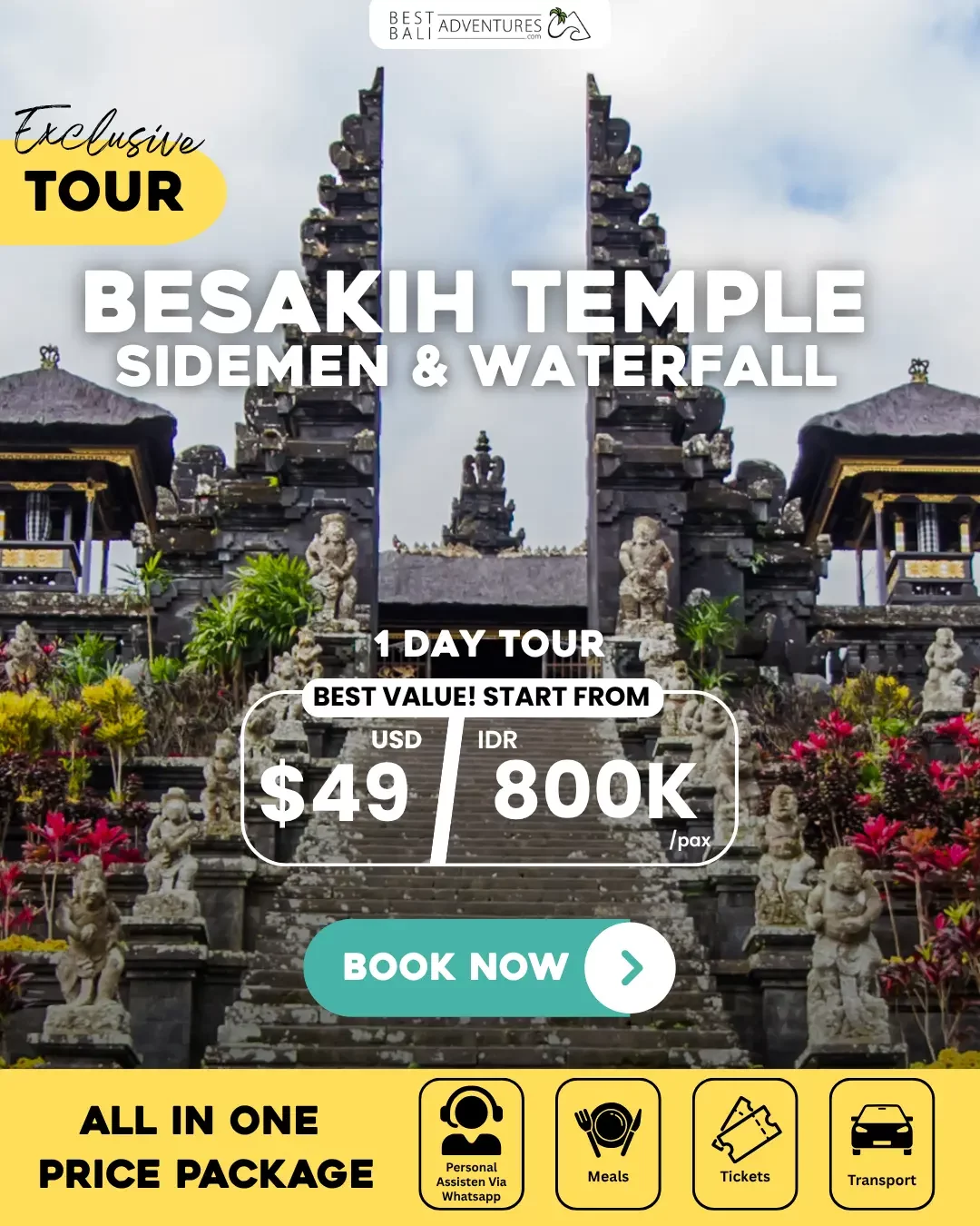 Besakih Temple Sidemen and Waterfall Tour