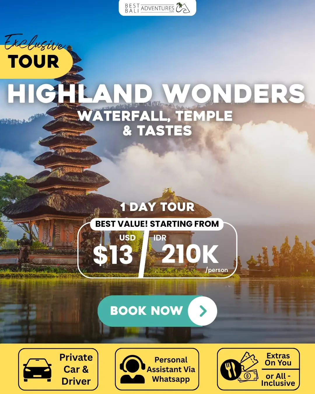 HIGHLAND WONDERS WATERFALL TEMPLE AND TASTES TOUR