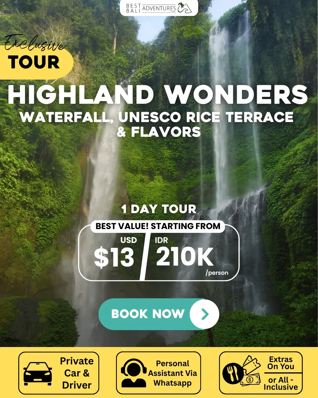 HIGHLAND WONDERS WATERFALL UNESCO RICE TERRACE TOUR