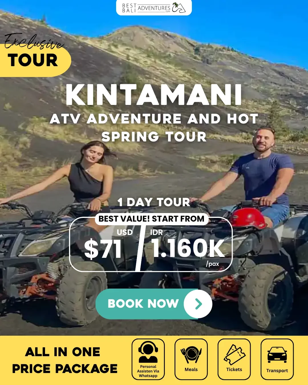 Kintamani ATV Adventure and Hot Spring Tour