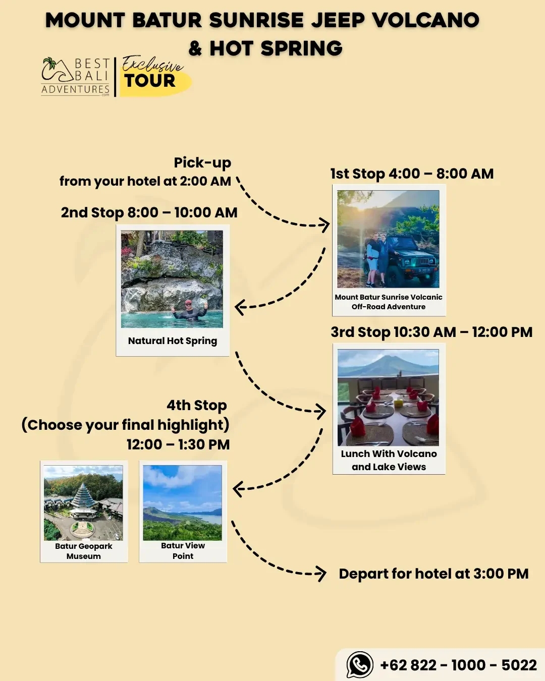 MOUNT BATUR SUNRISE JEEP TOUR AND HOT SPRING