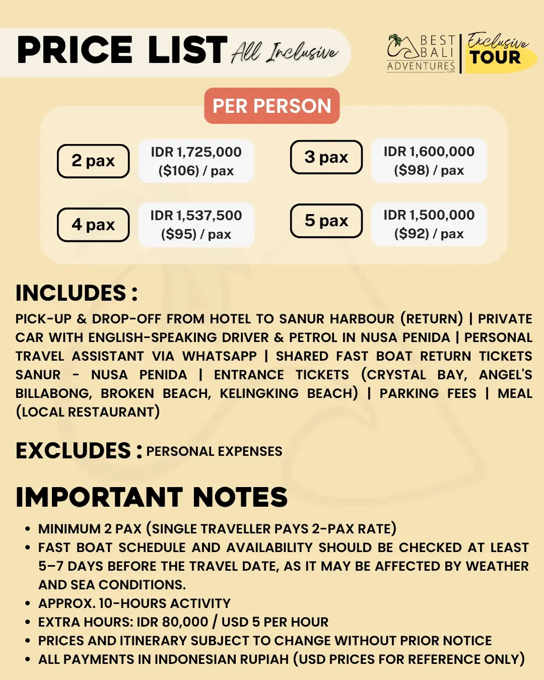 NUSA PENIDA 1 DAY ISLAND TRIP