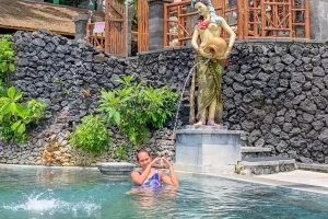 Natural Hotspring relaxing at Kintamani ATV Adventure and Hot Spring Tour