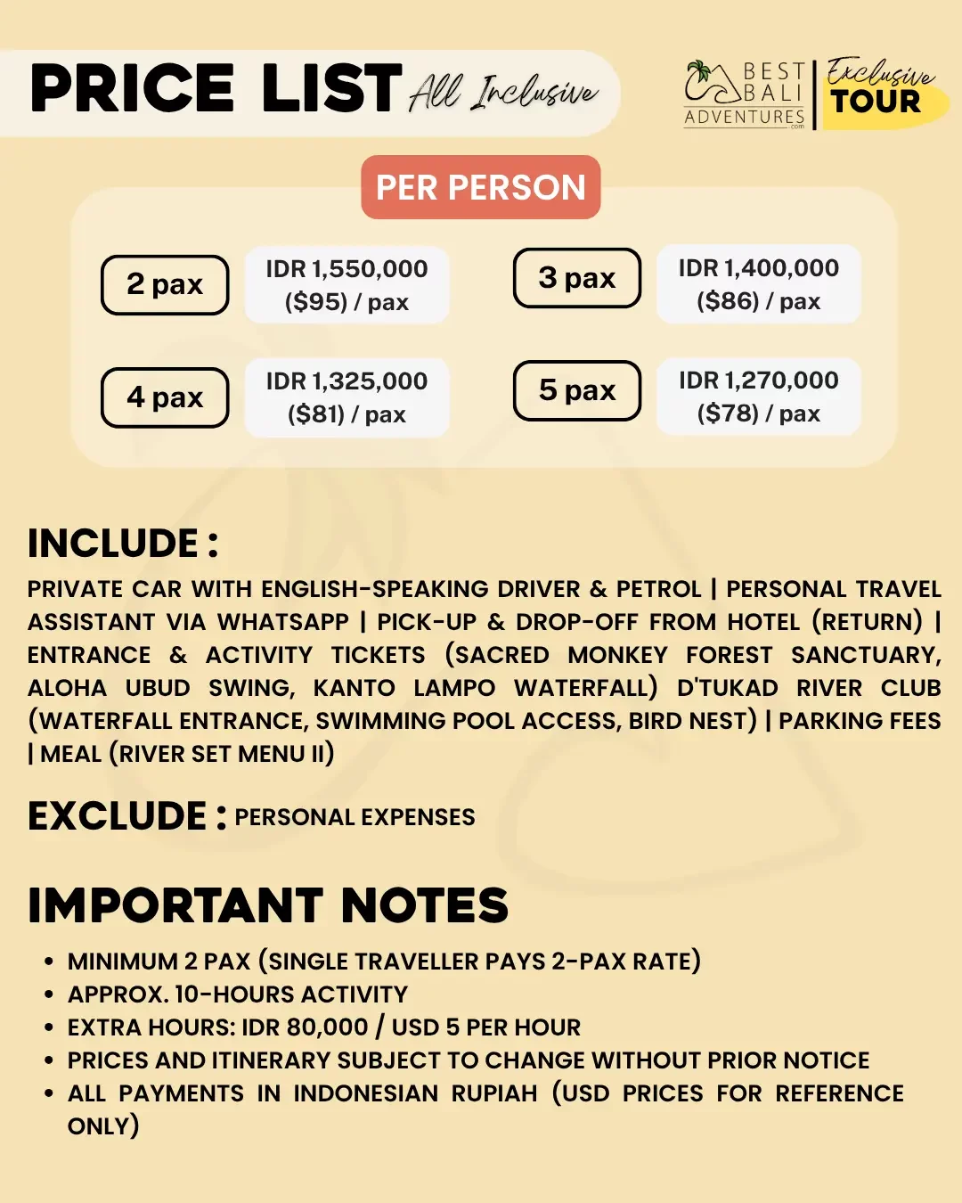 UBUD ALL IN ONE CULTURE NATURE FUN AND CHILL TOUR