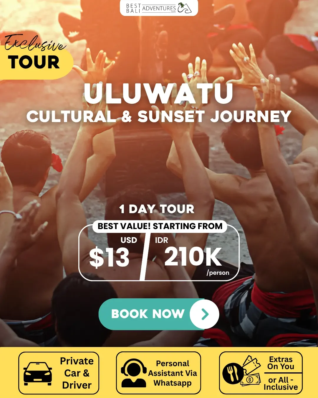 ULUWATU CULTURAL AND SUNSET JOURNET TOUR