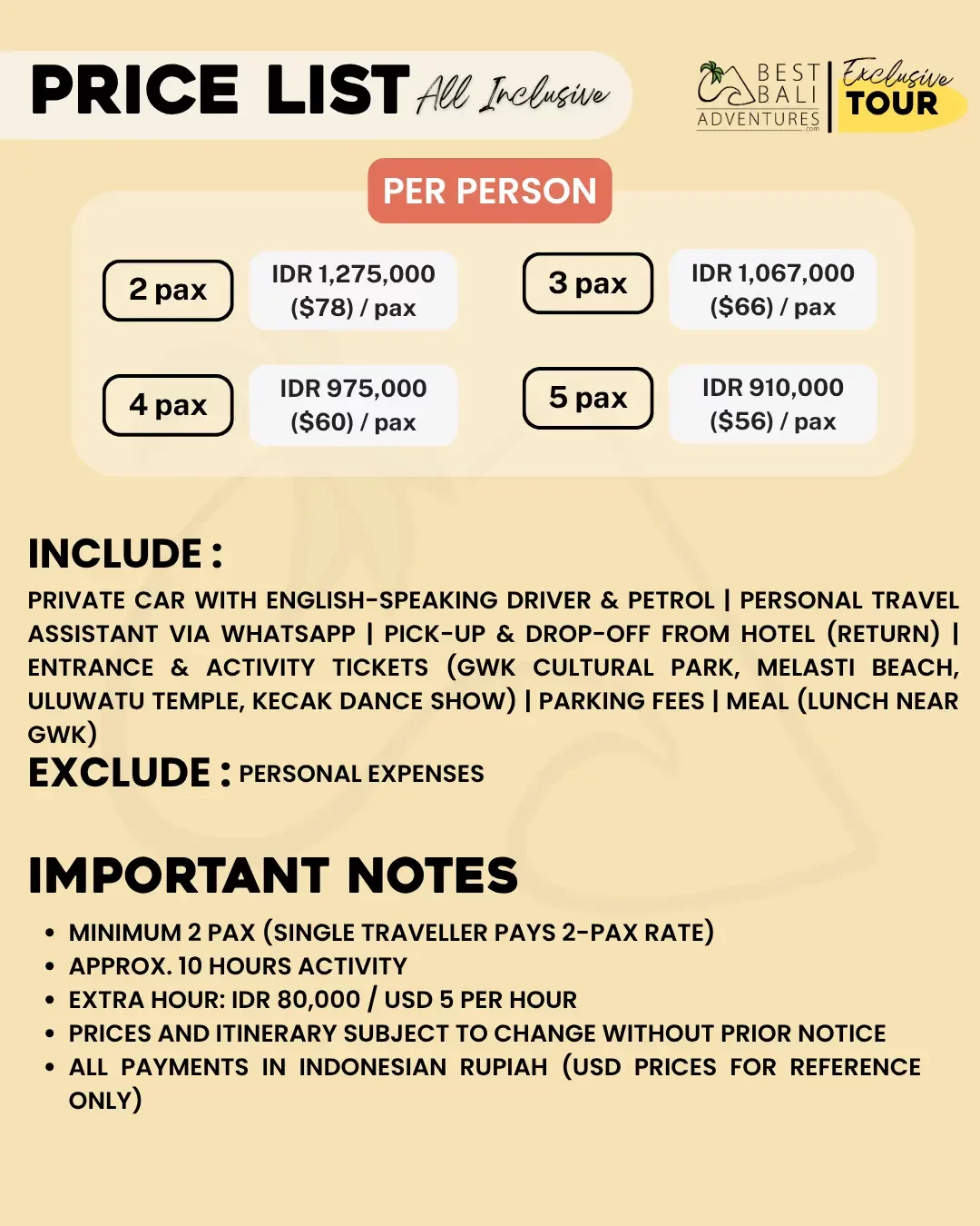 ULUWATU CULTURAL AND SUNSET JOURNET TOUR