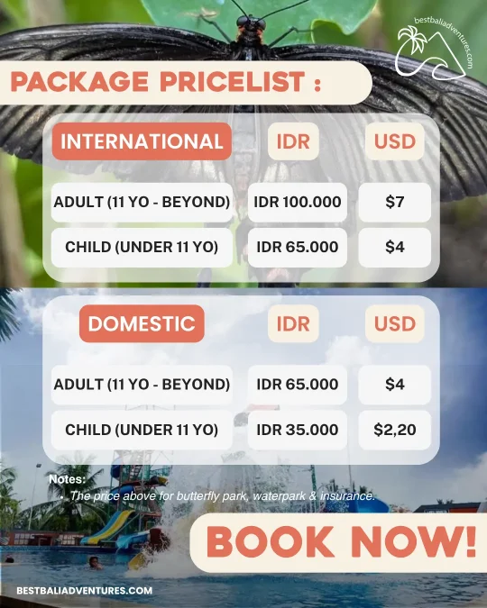 butterfly park bali Package Price with