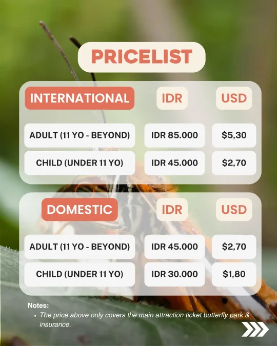 butterfly park bali Pricelist